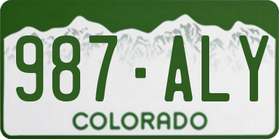 CO license plate 987ALY
