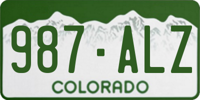 CO license plate 987ALZ