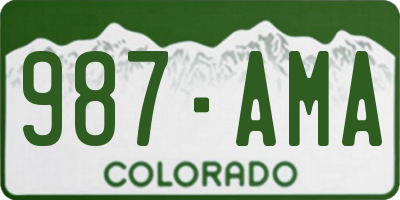 CO license plate 987AMA