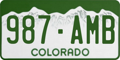 CO license plate 987AMB