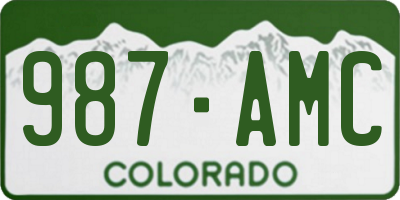 CO license plate 987AMC