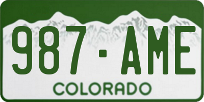 CO license plate 987AME