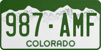 CO license plate 987AMF