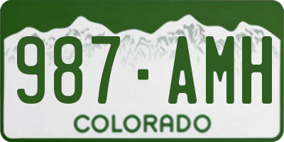 CO license plate 987AMH