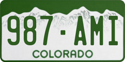 CO license plate 987AMI