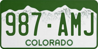 CO license plate 987AMJ