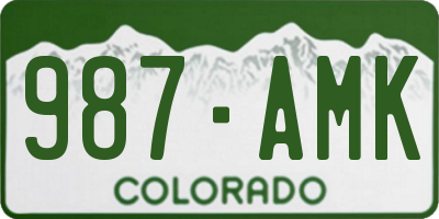 CO license plate 987AMK