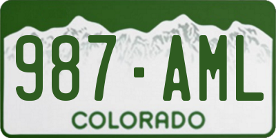 CO license plate 987AML