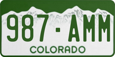 CO license plate 987AMM