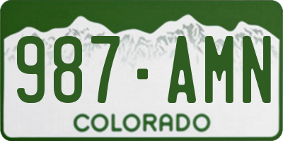 CO license plate 987AMN