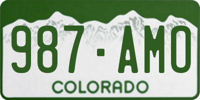 CO license plate 987AMO