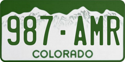 CO license plate 987AMR