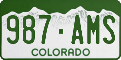 CO license plate 987AMS