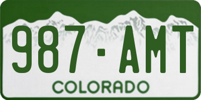 CO license plate 987AMT