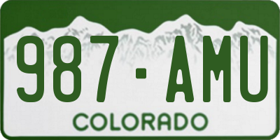 CO license plate 987AMU