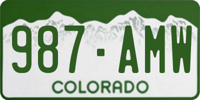 CO license plate 987AMW