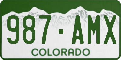 CO license plate 987AMX