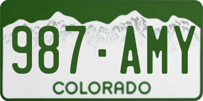 CO license plate 987AMY