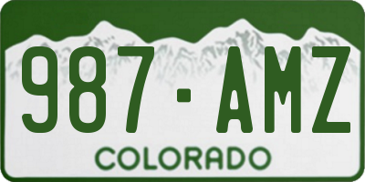 CO license plate 987AMZ