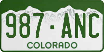 CO license plate 987ANC