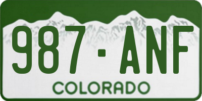 CO license plate 987ANF