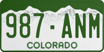 CO license plate 987ANM