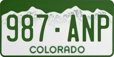 CO license plate 987ANP
