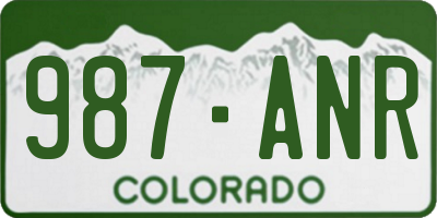 CO license plate 987ANR