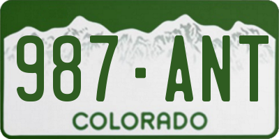 CO license plate 987ANT