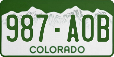 CO license plate 987AOB