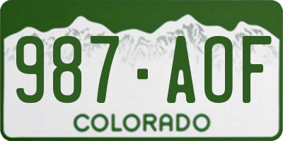CO license plate 987AOF