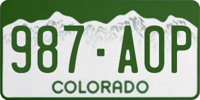 CO license plate 987AOP