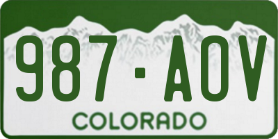 CO license plate 987AOV