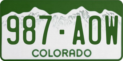 CO license plate 987AOW