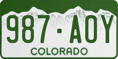 CO license plate 987AOY