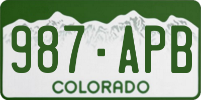 CO license plate 987APB