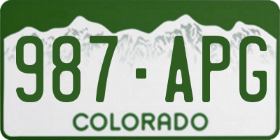 CO license plate 987APG