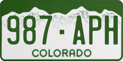 CO license plate 987APH