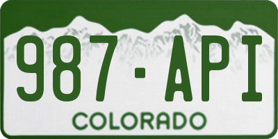 CO license plate 987API