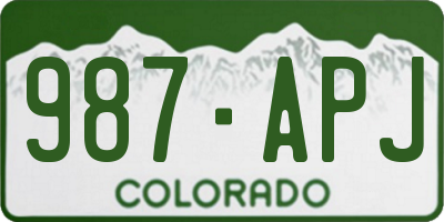 CO license plate 987APJ