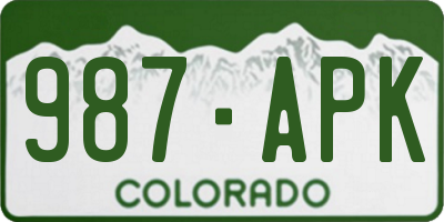 CO license plate 987APK