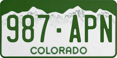 CO license plate 987APN