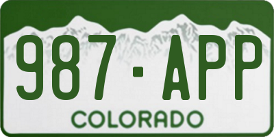 CO license plate 987APP