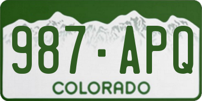 CO license plate 987APQ