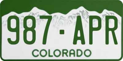 CO license plate 987APR