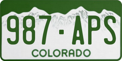 CO license plate 987APS