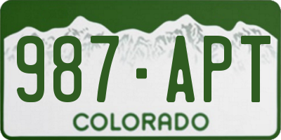 CO license plate 987APT