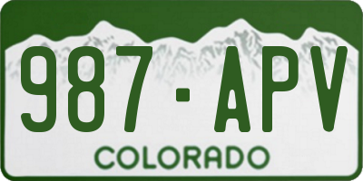 CO license plate 987APV
