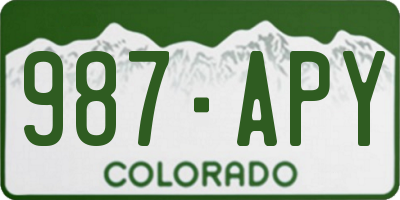 CO license plate 987APY
