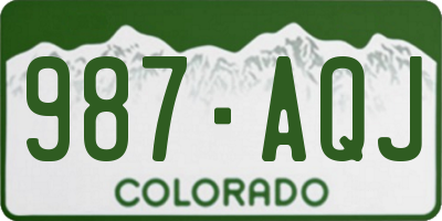 CO license plate 987AQJ